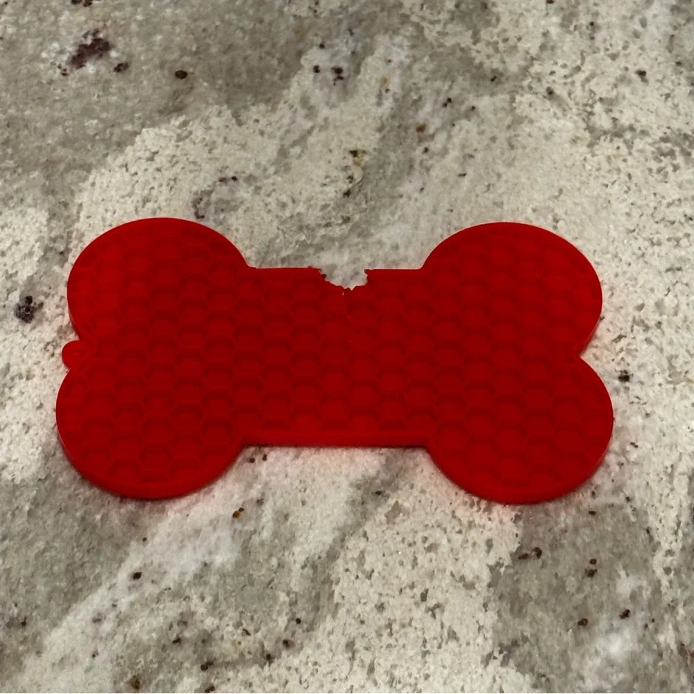 Red Bone-Shaped Dog Lick Mat